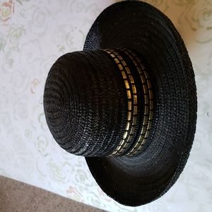 Stylish Navy Women's Hat - Gold Band